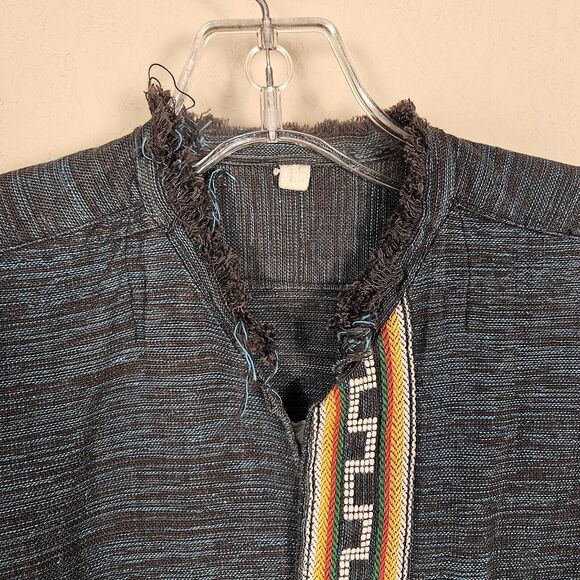 VTG 70s Guatemalan Handmade Quetzel Tribal Aztec Shirt Jacket Embroidered Medium - Picture 4 of 10